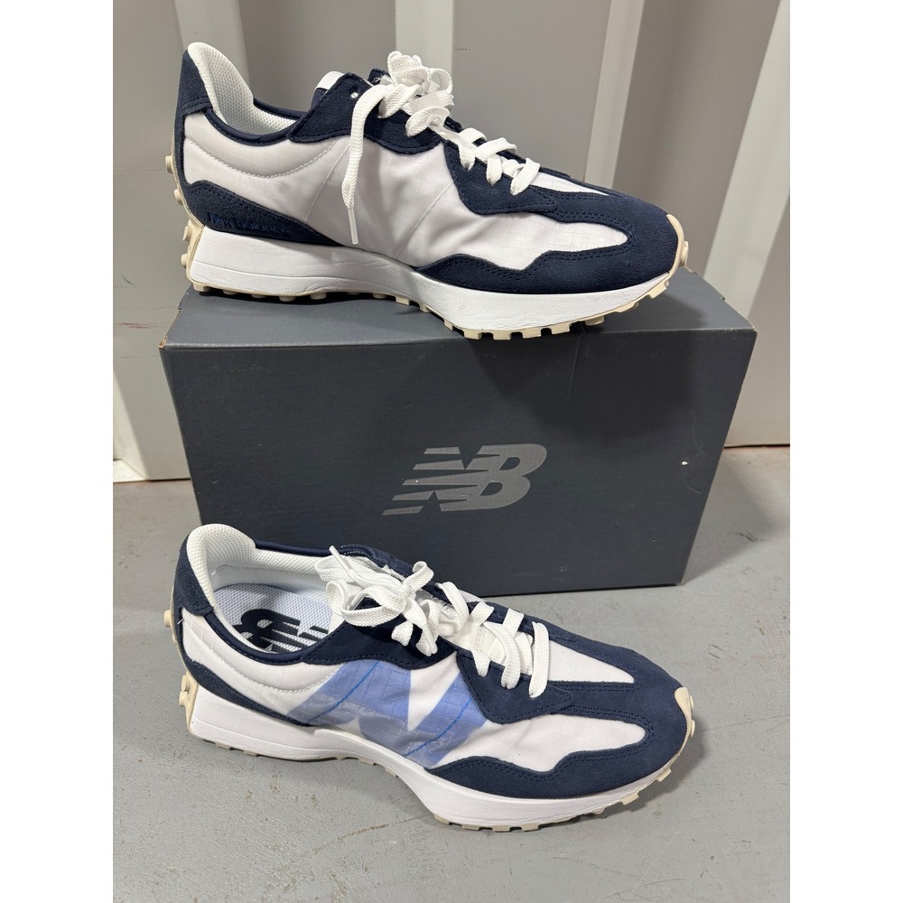 NEW New Balance 327 Mens 10.5 White Natural Indigo Lifestyle Sneakers MS327SV